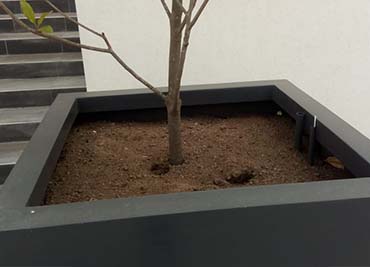 proyecto con maceteros autorregantes en plaza de la Villa Militar